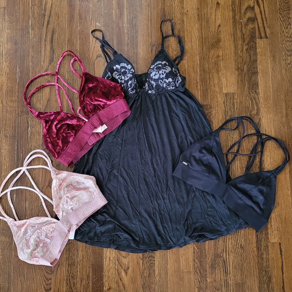 Women's Victoria's Secret bundle of bralettes & teddy, sz S